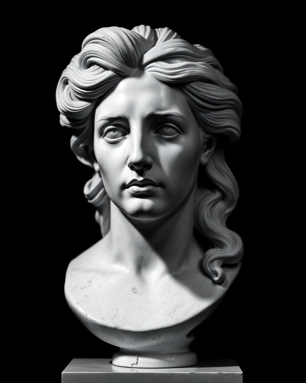 Marble statue of $ALYCIA carved in classical style